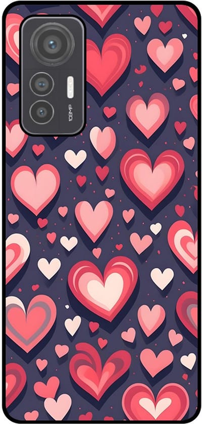 Smartphonica Telefoonhoesje Geschikt voor Xiaomi 12 Lite met Hartjes Opdruk - TPU Backcover Case With Heart Design geschikt voor Xiaomi 12 Lite