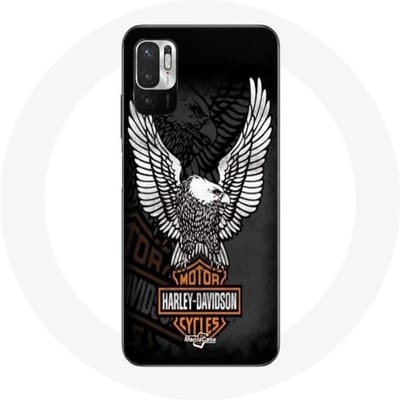 Coque - Harley Davidson - Xiaomi Redmi Note 10 5G - Souple - Noir - Aigle logo
