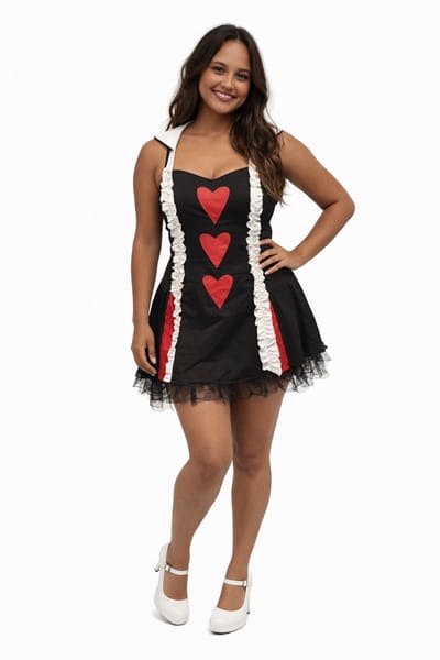 Pokerlady Volwassenen Vrouwen Zwart / Rood Glitter and Glamour Maat 44