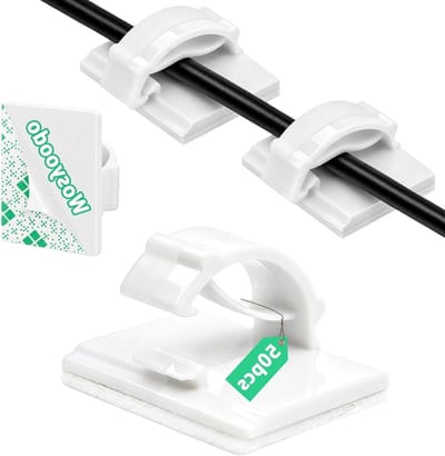 Dailygoods- Kabelclips Zelfklevend 50 Stuks - Kabelbinder - Kabelorganiser - Kabelmanagement - Bureau - Duurzaam Nylon PA66 - Kabelbinders