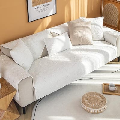 Gewatteerde Slijtvaste Bankmat Hoezen Nordic Antislip Kussenhoes Katoen Fluweel Universele Relaxfauteuil Hoes Meubelbeschermer 45x45 pillowcase 1pc