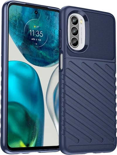 Coverup Hoesje - Geschikt voor Motorola Moto G52 Hoesje - Coverup Rugged Shield TPU Back Cover - Blauw