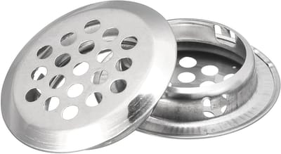 Ronde Ventilatieroosters - Luchtroosters Ventilatiesleuven - Meubelventilatie Optimaliseren - Roestvrij Staal Met Mesh - 29 mm Diameter - Zilverkleurig