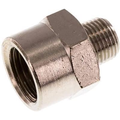 Verloopadapter R1/8'' buitendraad X Rp1/4'' Binnendraad Messing Vernikkeld 16bar [5 Stuks]