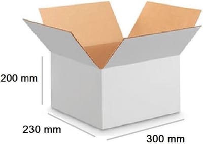 Verzenddoos 300 x 230 x 200 mm - 10 stuks - Kartonnen Verzenddozen Enkele Golf wit – Doos Dozen wit karton