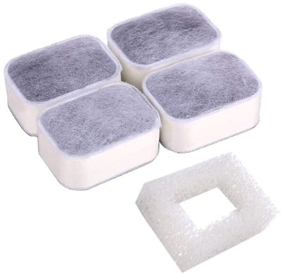 Store_9 - Vervangingsfilter Set - Filters voor Huisdierenfontein - Verbeter de waterkwaliteit - 1 Schuimfilter en 4 Katoen Actieve Koolfilters - Ge...