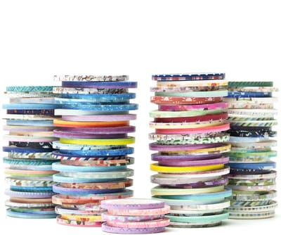 S Slim Washi Tape Set Masking Tape willekeurig patroon 80 rollen + bundel, goudfolie, super dun, decoratief plakband kleurrijk voor doe-het-zelf handwerk, bullet journals, planner, scrapbooking,