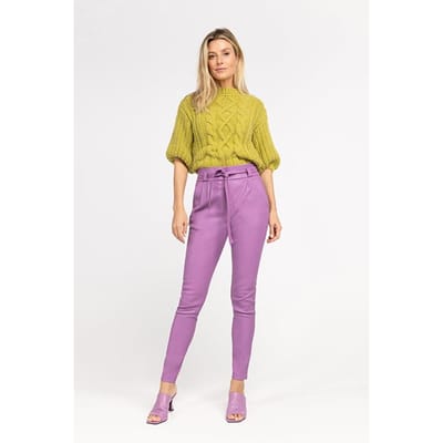 Ibana Paula Stretch Leather Wild Rose Maat: 36 | Leren broeken Outlet | Dames | Paars