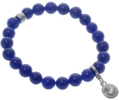 Behave - Armband elastisch kralen donkerblauw - casual elegant stijl