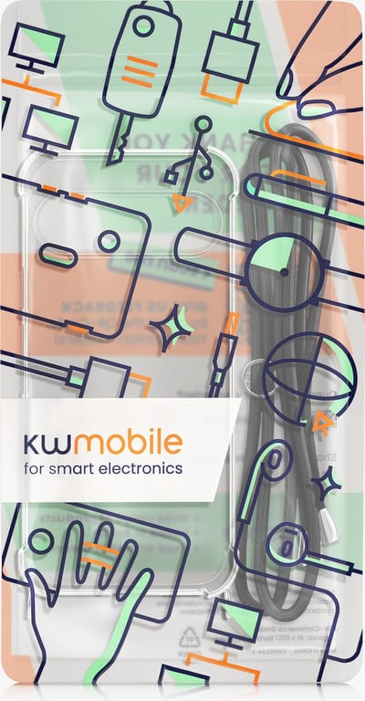 kwmobile telefoonhoesje geschikt voor Google Pixel 9 / Pixel 9 Pro - Hoesje met telefoonkoord - Back cover in transparant / zwart