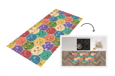 Keukenloper - Loper keuken - Katten - Regenboog - Kind - Design - 120x50 cm - Keukenloper vinyl