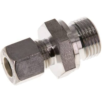 G 1/2'' Buitendraad x 10L RVS Rechte Knelfitting met FKM Afdichting 315 Bar DIN 2353 - FL2S-MO-STFP-012G-10-L