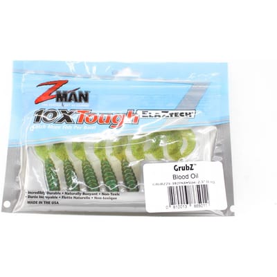 Zman Soft Lure GrubZ 2,5 pouces 8/Pack huile de sang (5011)