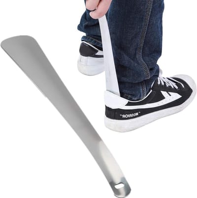 Professionele RVS Schoenlepel met Lange Handgreep voor Senioren en Ouderen, Ideaal voor Comfortabel Aankleden en Geschikt voor Diverse Schoenen