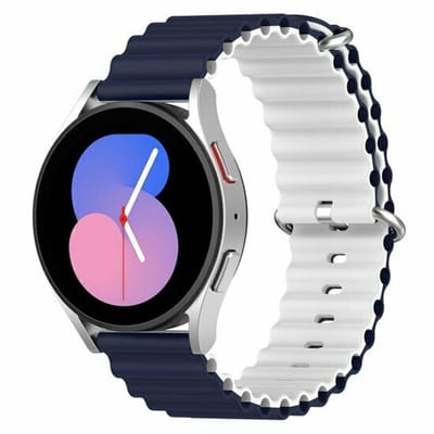 By Qubix - Ocean Style bandje - Donkerblauw / wit - Geschikt voor Xiaomi Redmi Watch 5 Active / Redmi Watch 5 Lite