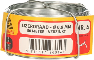 Deltafix IJzerdraad - 1x rol - 0,9 mm x 50 m - verzinkt staal - binddraad