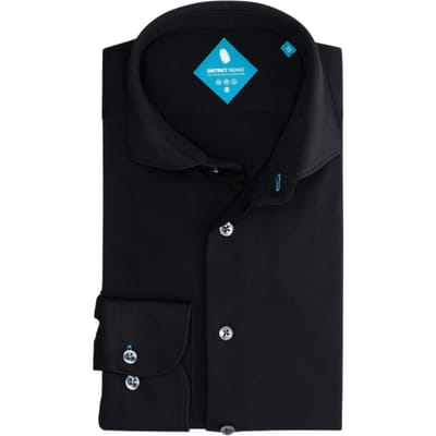 District Indigo - Lange mouw overhemd - Heren - EU39 - Zwart - Polyester - 7.31.025.780