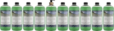 Body & Hair Alpenkruiden 1 liter met gouden pomp - set van 10 stuks - 2 in 1 voor lichaam en haar - voordeelverpakking