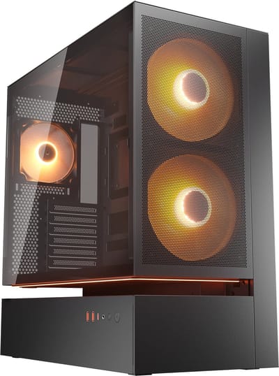Cougar CFV235 Midi-tower PC-behuizing Zwart 3 voorgeïnstalleerde ventilators, Geïntegreerde verlichting, Zijvenster, Stoffilter
