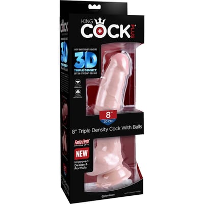 Pipedream - King Cock - Triple Density Fat Dildo met Balzak - 24 cm