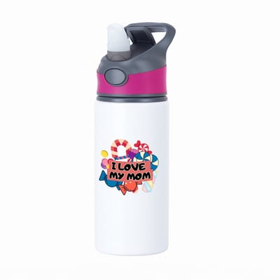 Hacebo® - Mama cadeau waterfles met rietje roze - Mama - Moeder - met opdruk - mama - Verjaardag - Moederdag - Mama cadeautjes - Moederdag cadeau - verjaardag - liefste Mama - Leuk kado om te geven - water fles - 650ML