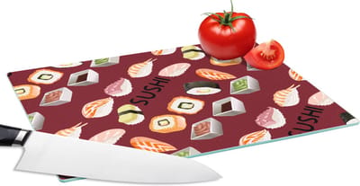 Glazen Snijplank - 28x20 - Patroon - Sushi - Japan - Quotes - Snijplanken Glas