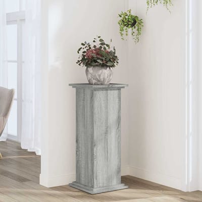 vidaXL - Plantenstandaard - 33x33x80 - cm - bewerkt - hout - grijs - sonoma - eiken