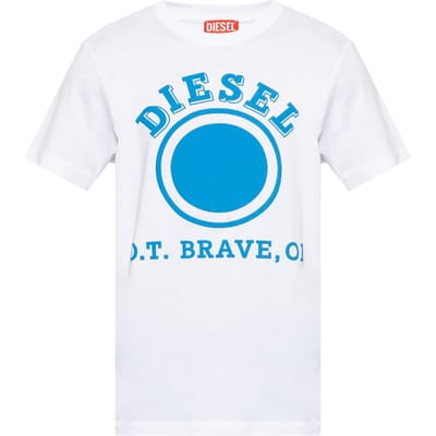 Wit T-shirt met Diesel Dot-logo