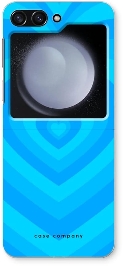 Case Company® - Hoesje geschikt voor Samsung Galaxy Z Flip5 hoesje - Hart Blauw - Soft Cover Telefoonhoesje - Bescherming aan alle Kanten en Schermrand