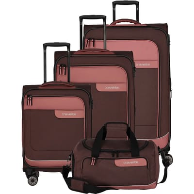Travelite VIIA 4-wiel bagageset 4st. - Zachte bagage - TSA slot - frühlingsrose