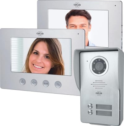 Video Deur Intercom - Buitenstation Camera - Bezoekers Herkennen - 2 Appartementen Ondersteuning - 7 Inch Kleurenscherm - Zilver