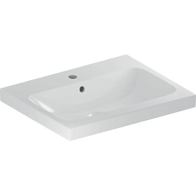 Geberit iCon Light countertop washbasin 60 cm with center tap hole and overflow 501.847.00.1