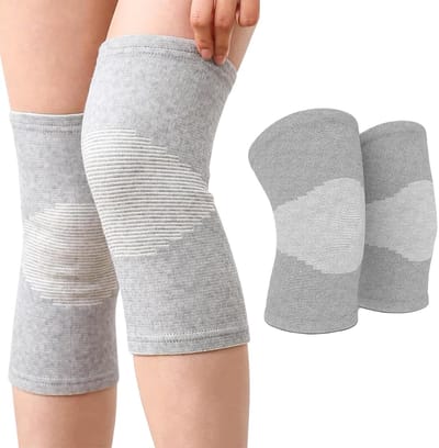 Nevolis 2 stuks Bamboe Kniebrace – Compressie & Ondersteuning voor Sport en Herstel – Ademend & Comfortabel – Unisex Kniebandage voor Volleybal, Fitness & Dagelijks Gebruik – Maat M - (Valt als S)