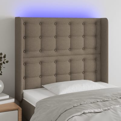 vidaXL - Hoofdbord - LED - 93x16x118/128 - cm - stof - taupe
