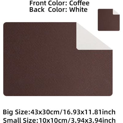 Placemat Leer Huis Dubbelzijdig Rechthoekig Geïsoleerde Tafelmat Restaurant Hotel Westerse Voedselmat Waterdichte Plaatsmat 43x30 cm koffie