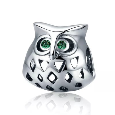 Uil Bedel - 925 Zilver & Groene Zirkonia - Sieraden - RomyStones