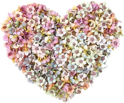 100 stuks, kleine zijde, meerkleurig, bloemen, koppen, voor thuis, bruiloft, slinger, scrapbooking, knutselaccessoires, 2 cm