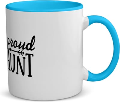 Akyol - proud aunt koffiemok - theemok - blauw - Tante - tante - verjaardag tante - trots - cadeautje - kado - geschenk - 350 ML inhoud