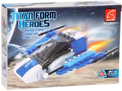 Lobbes bouwset speelgoed Titan Heroes Space Blauw 84-delig voertuig.