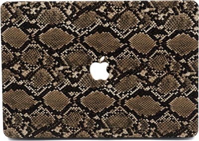 Lunso Geschikt voor MacBook Air 13 inch (2010-2017) cover hoes - case - Snake Pattern Brown