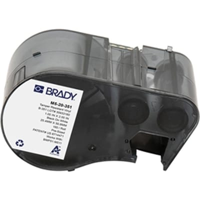Brady M5-20-351 vinyl labels zwart op wit | 25,4 mm x 50,8 mm (origineel)