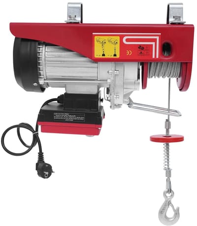 Elektrische takel - Hefmachine takel - Zware lasten tillen - Draadloze bediening - 600 kg capaciteit - Rood