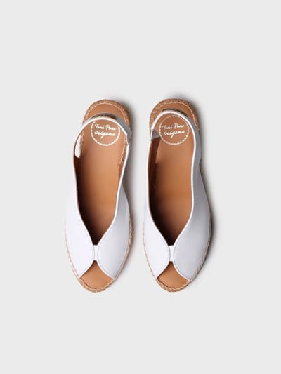Espadrille met peeptoe-sleehak | LAILA-P