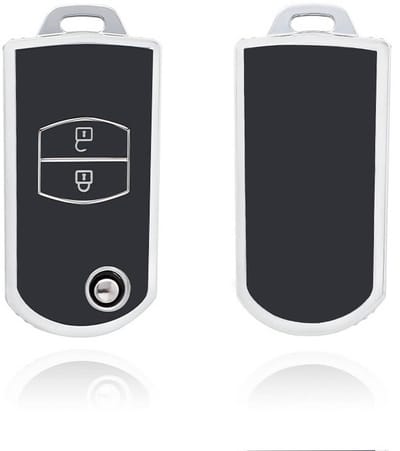 Autosleutel Hoesje geschikt voor Mazda - Sleutelcover - TPU Cover Sleutelhoes - Accessoires - zwart