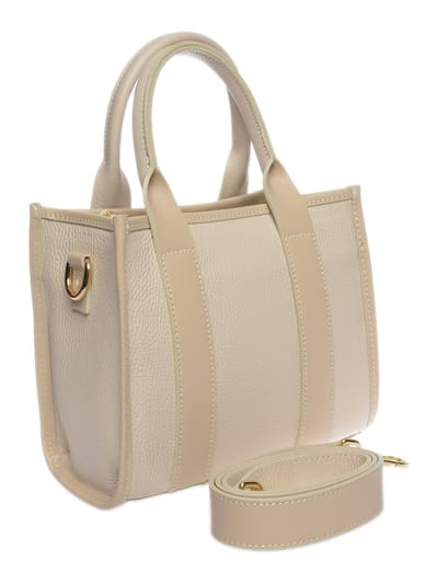Isabella Rhea Beige Rundleer Tas