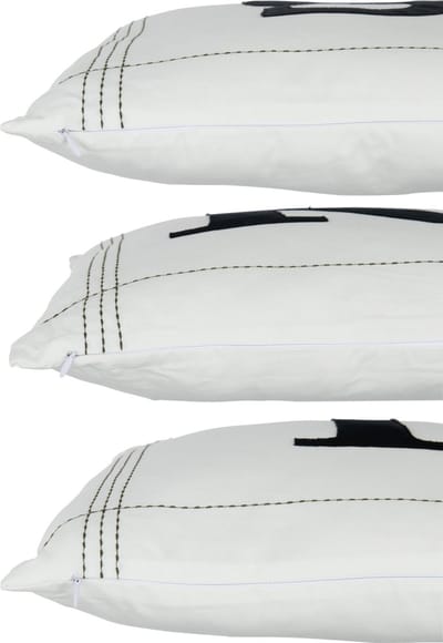 J-Line kussen S-K-I - katoen - wit - 3 stuks