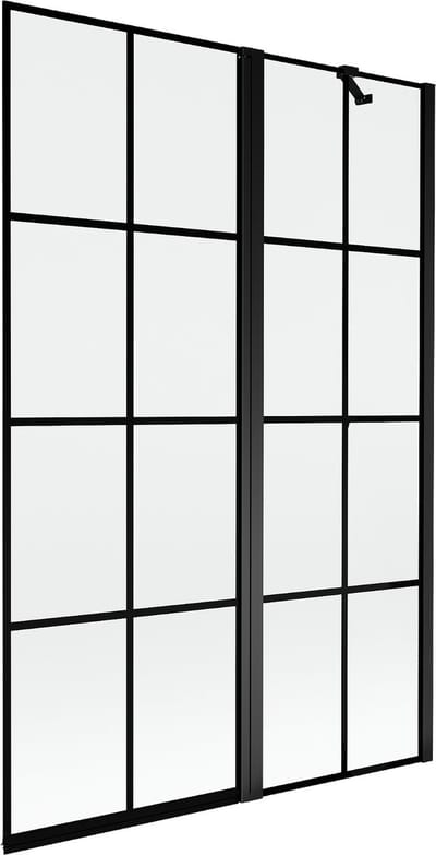 Mexen Mist douchewand 2-delig rechts 120 x 150 , zwart raster, zwart - 8A9-120-011-70-77-P