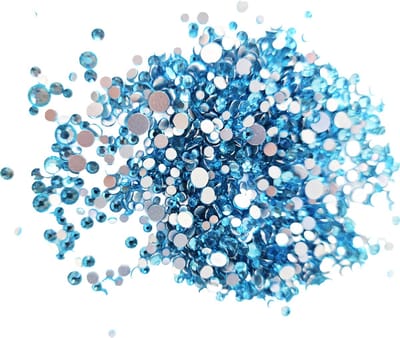 BamBella® - Mix grootte SS6 tot SS16 - Licht Blauw- Plak strass Steentjes - 1440 stuks - strass stenen glitters nail art kleding versieren