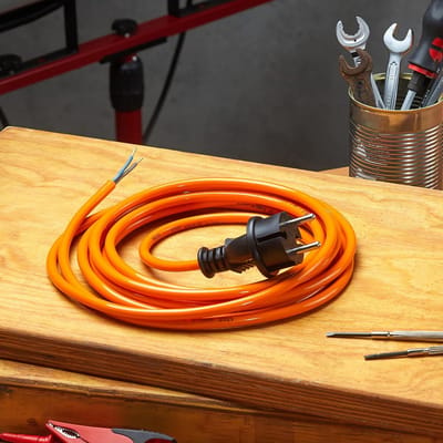 Stekkerkabel voor Buitenbouwplaats IP44 3 Meter - Oranje Stroomkabel