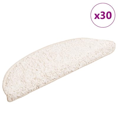 vidaXL - Trapmatten - 30 - st - 56x17x3 - cm - Wit - Halfrond
